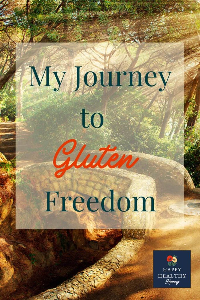 A calming image with soft tones and overlaid text reading “My Gluten-Free Journey,” representing a personal story about living gluten-free.